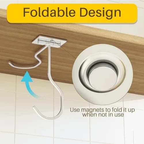 bussdis 2-Pack Self Adhesive Banana Hook, Metal Banana Hanger Hook, Under Cabinet Hook for Kitchen Items, Foldable Banana Hook, Silver thumbnail 2