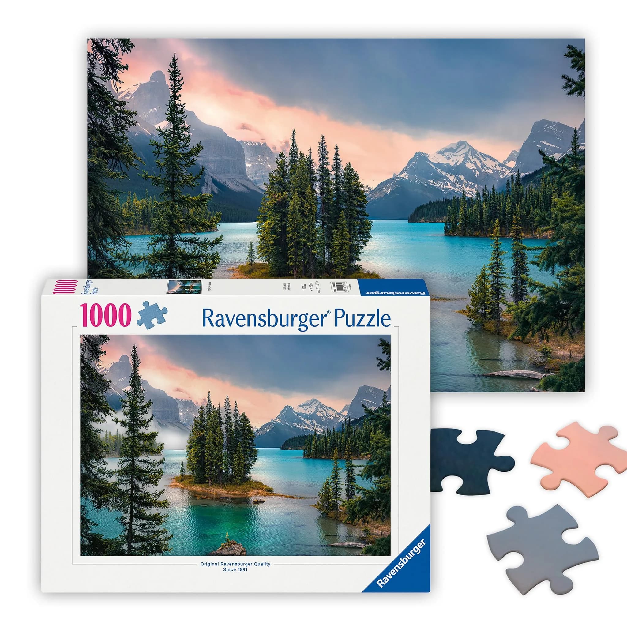 Ravensburger Maligne Lake, Canada - 1000 Piece Jigsaw Puzzle | Scenic Mountain & Water Scene - main product image
