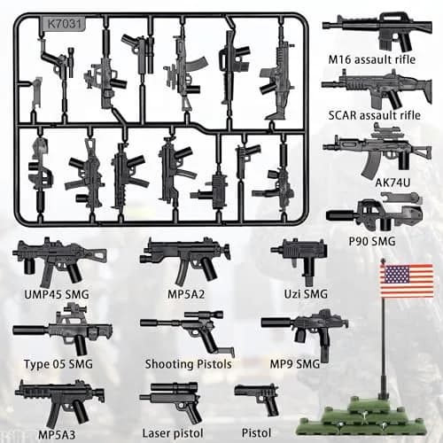 MaozyHomie Weapons Pack Military U.S Weapons in The Game Toy Set - 52pcs | Compatible with Major Brands thumbnail 4