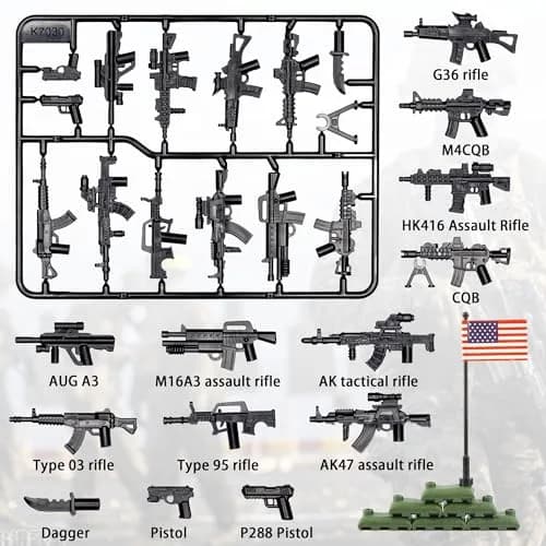 MaozyHomie Weapons Pack Military U.S Weapons in The Game Toy Set - 52pcs | Compatible with Major Brands thumbnail 2