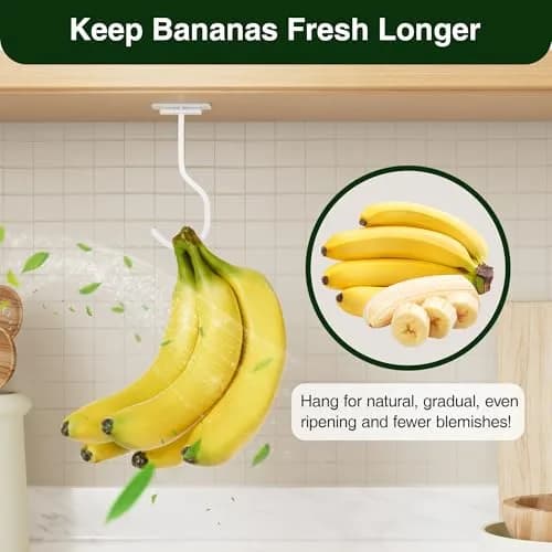 bussdis Adhesive Banana Hook Under Cabinet, White, 2 Pack | Mounts Securely, Frees Counter Space thumbnail 7