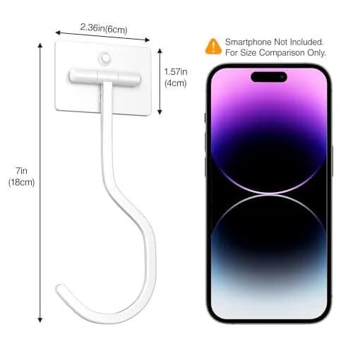 bussdis Adhesive Banana Hook Under Cabinet, White, 2 Pack | Mounts Securely, Frees Counter Space thumbnail 9