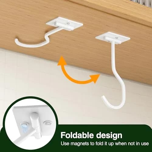 bussdis Adhesive Banana Hook Under Cabinet, White, 2 Pack | Mounts Securely, Frees Counter Space thumbnail 2