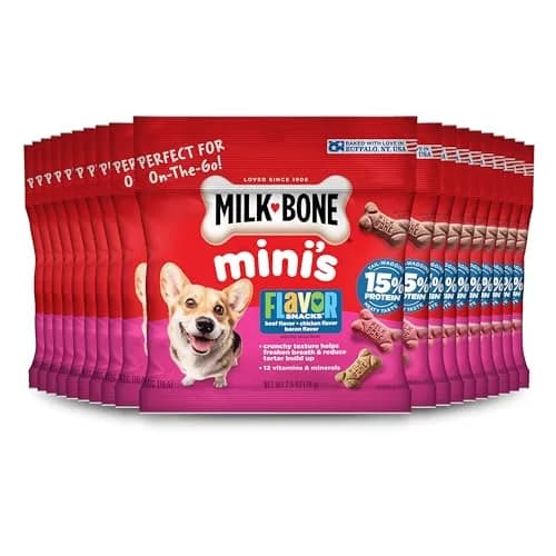 Milk-Bone Flavor Snacks Mini’s Dog Treats 2.5oz | Assorted Flavors, Wholesome & Crunchy thumbnail 1