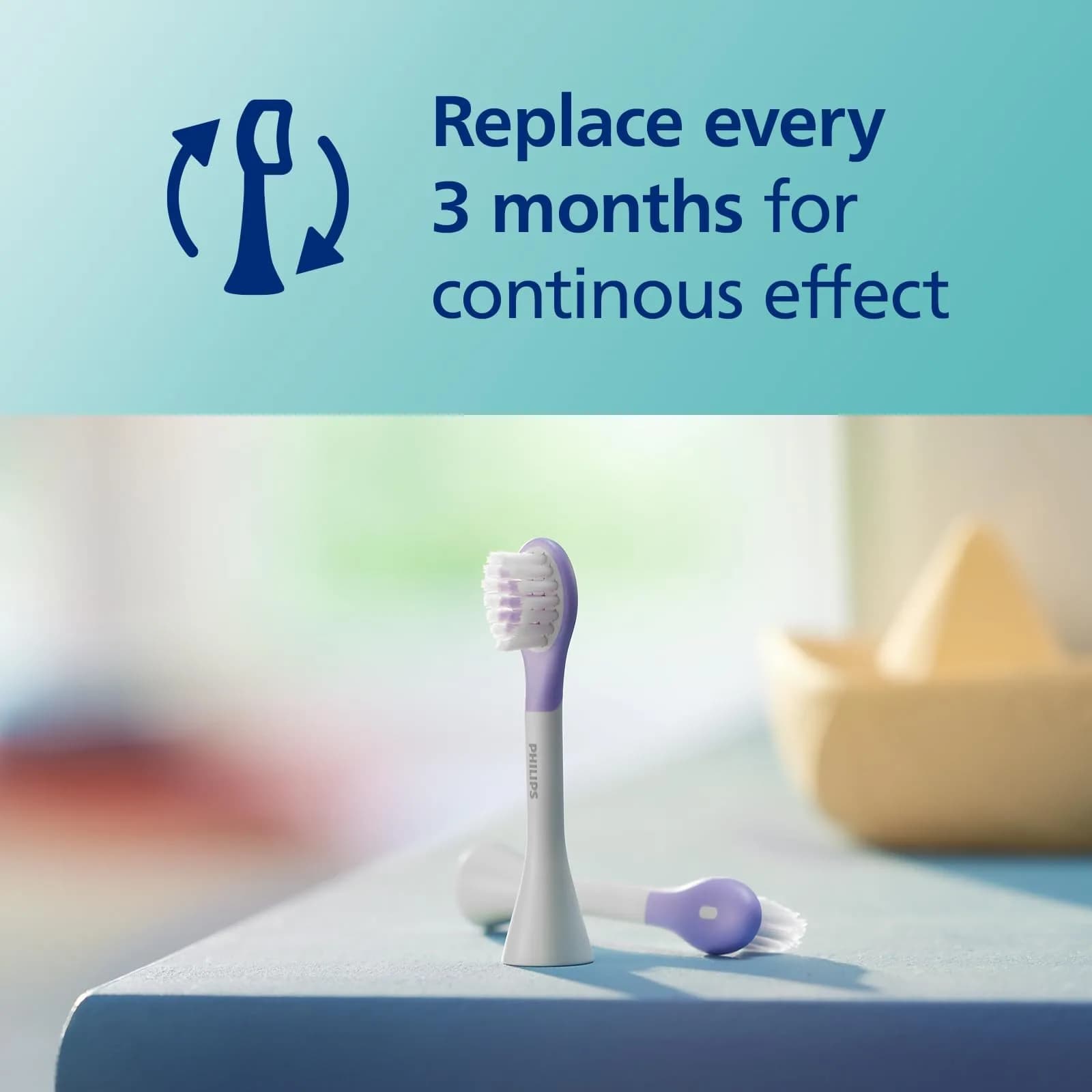 Philips Sonicare Replacement Brush Heads for Kids, 2-Pack Purple | Protects Enamel & Gums - view 5