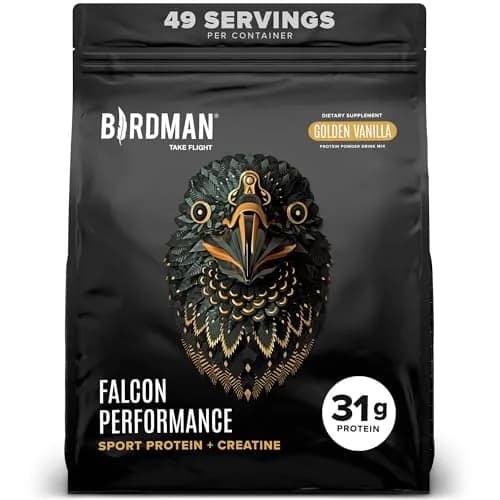 BIRDMAN Falcon Performance Vegan Protein Powder, 5 lb | 31g Protein, 5g Creatine, 5g BCAA, Probiotics, Electrolytes, Low Carb, Sugar Free, Dairy Free thumbnail 1