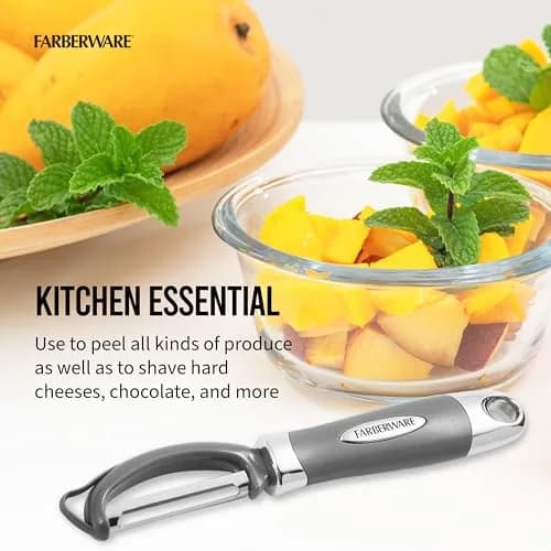 Farberware Professional Euro Vegetable Peeler with Ergonomic Handle, Razor-Sharp Stainless Steel Swivel Blade | 20 cm (7.87 inches) thumbnail 3