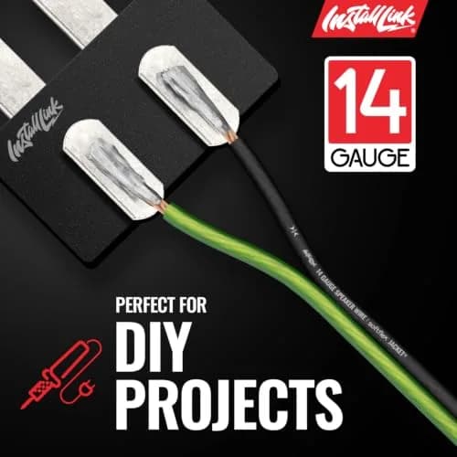 Install Link 14 AWG Gauge Speaker Wire (100 Feet) for Car & Home Theater | Copper Clad Aluminum (CCA) | Frosted Green/Black | Easy Install thumbnail 6