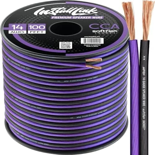Install Link 14 AWG Gauge Speaker Wire 30.5m (100 Feet) | CCA Copper Clad Aluminum for Home Theater & Car Audio thumbnail 1
