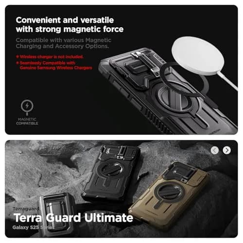VRS DESIGN Terra Guard Ultimate for Galaxy S24 Ultra Phone Case | Matte Black, Magsafe Compatible, Camera Cover thumbnail 4