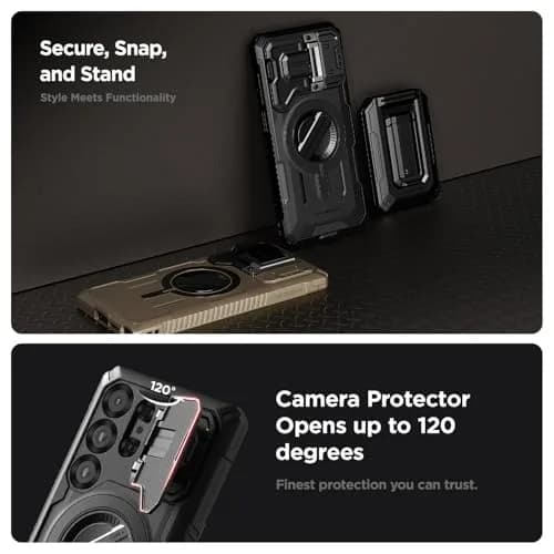 VRS DESIGN Terra Guard Ultimate for Galaxy S24 Ultra Phone Case | Matte Black, Magsafe Compatible, Camera Cover thumbnail 7