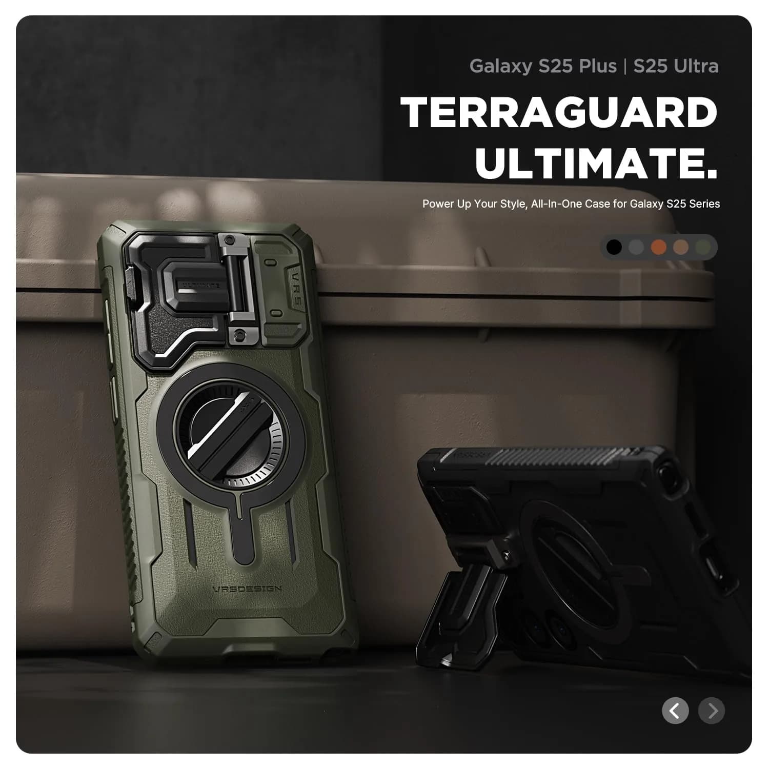 VRS DESIGN Terra Guard Ultimate for Galaxy S24 Ultra Phone Case | Matte Black, Magsafe Compatible, Camera Cover - view 2