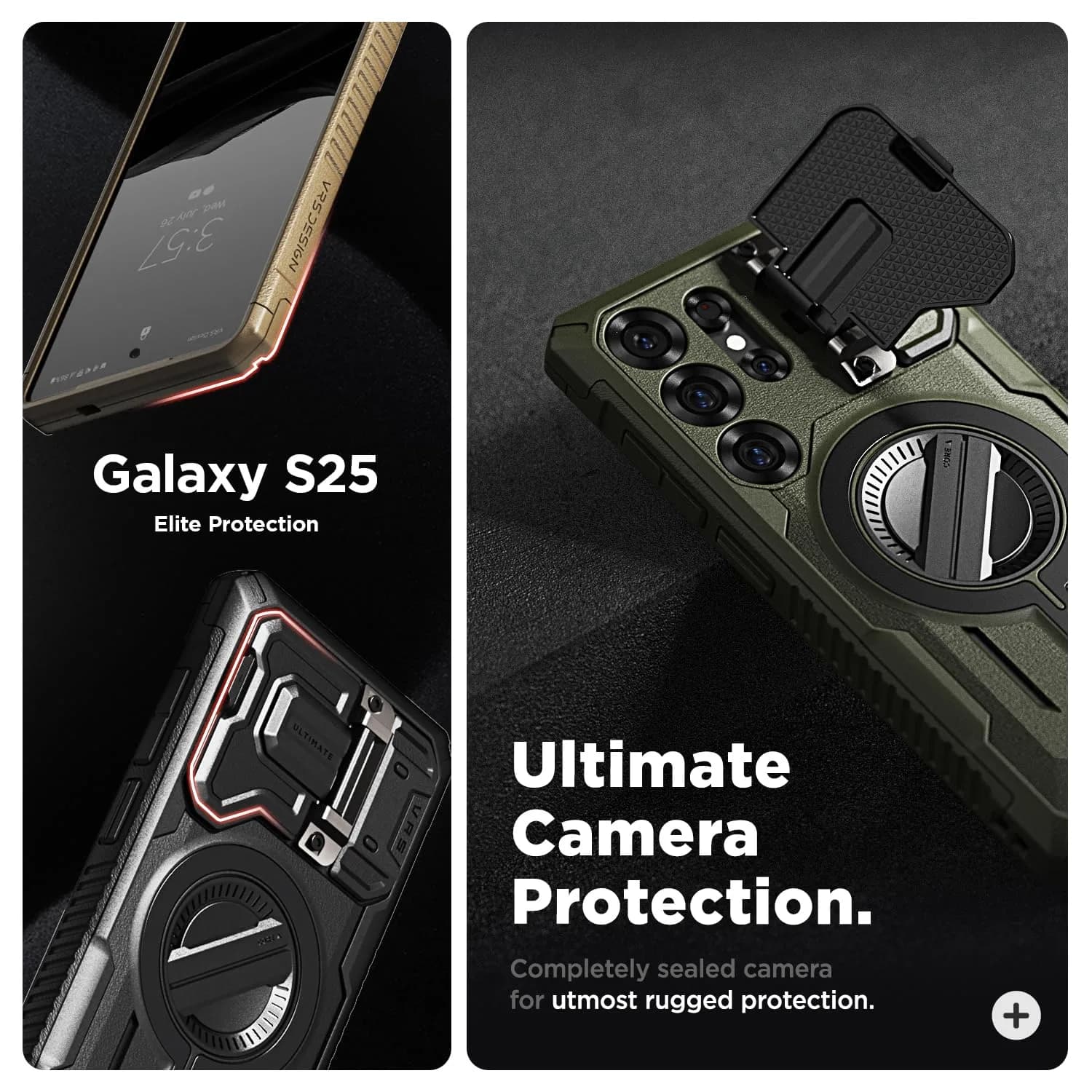 VRS DESIGN Terra Guard Ultimate for Galaxy S24 Ultra Phone Case | Matte Black, Magsafe Compatible, Camera Cover - view 3