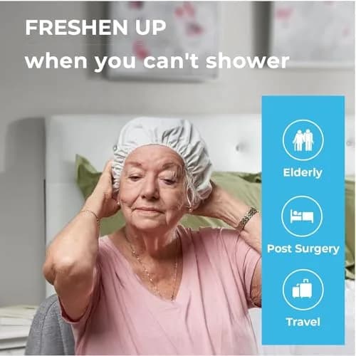 Scrubzz Rinse-Free Shampoo Caps Coconut Vanilla | No Water Hair Wash for Elderly & Bedridden (12 Pack, White) thumbnail 2