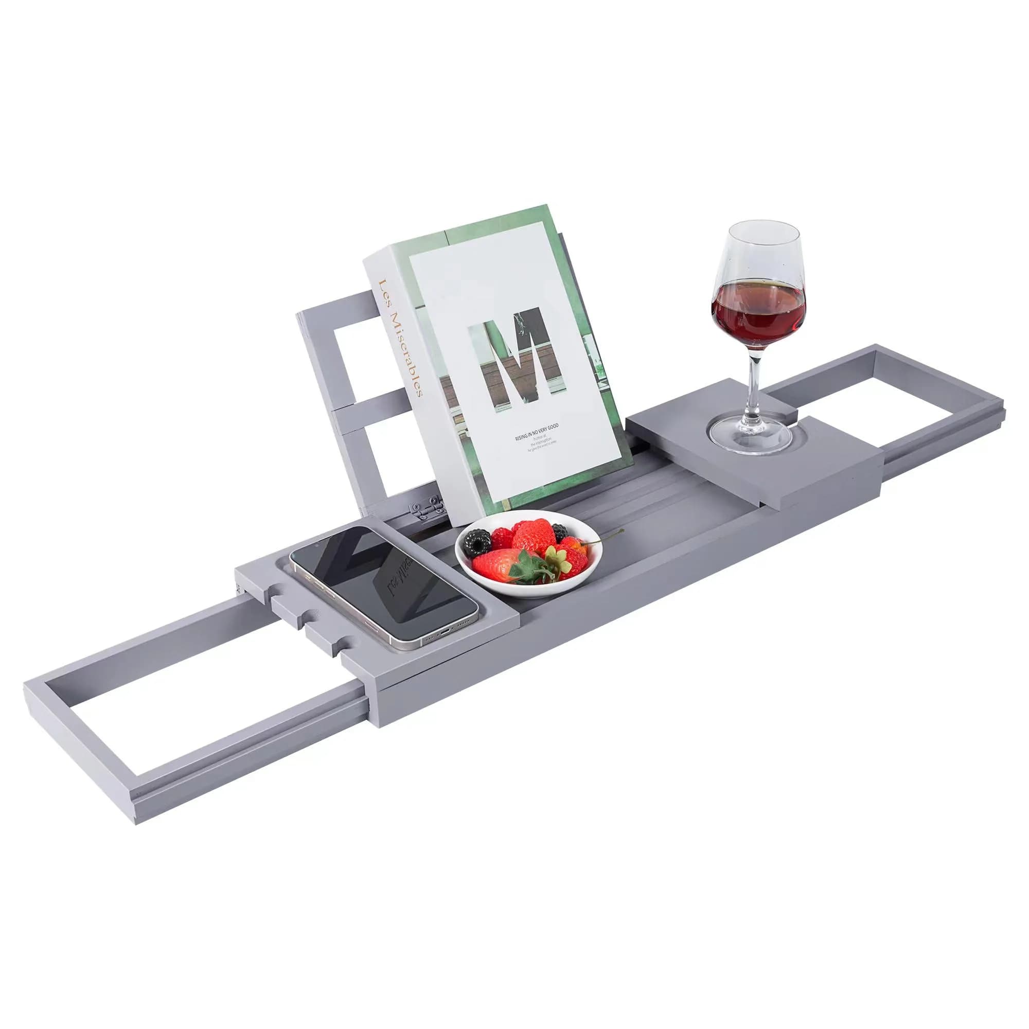 Utoplike Bathtub Tray Caddy Bamboo Adjustable | Space-Saving Bath Table for Tub