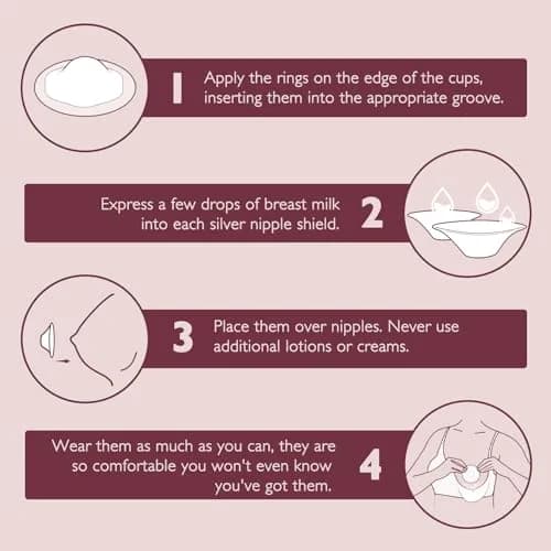 Boboduck 999 Sterling Silver Nipple Cups for Breastfeeding - Original Sore Nipple Relief - 2 Count thumbnail 8