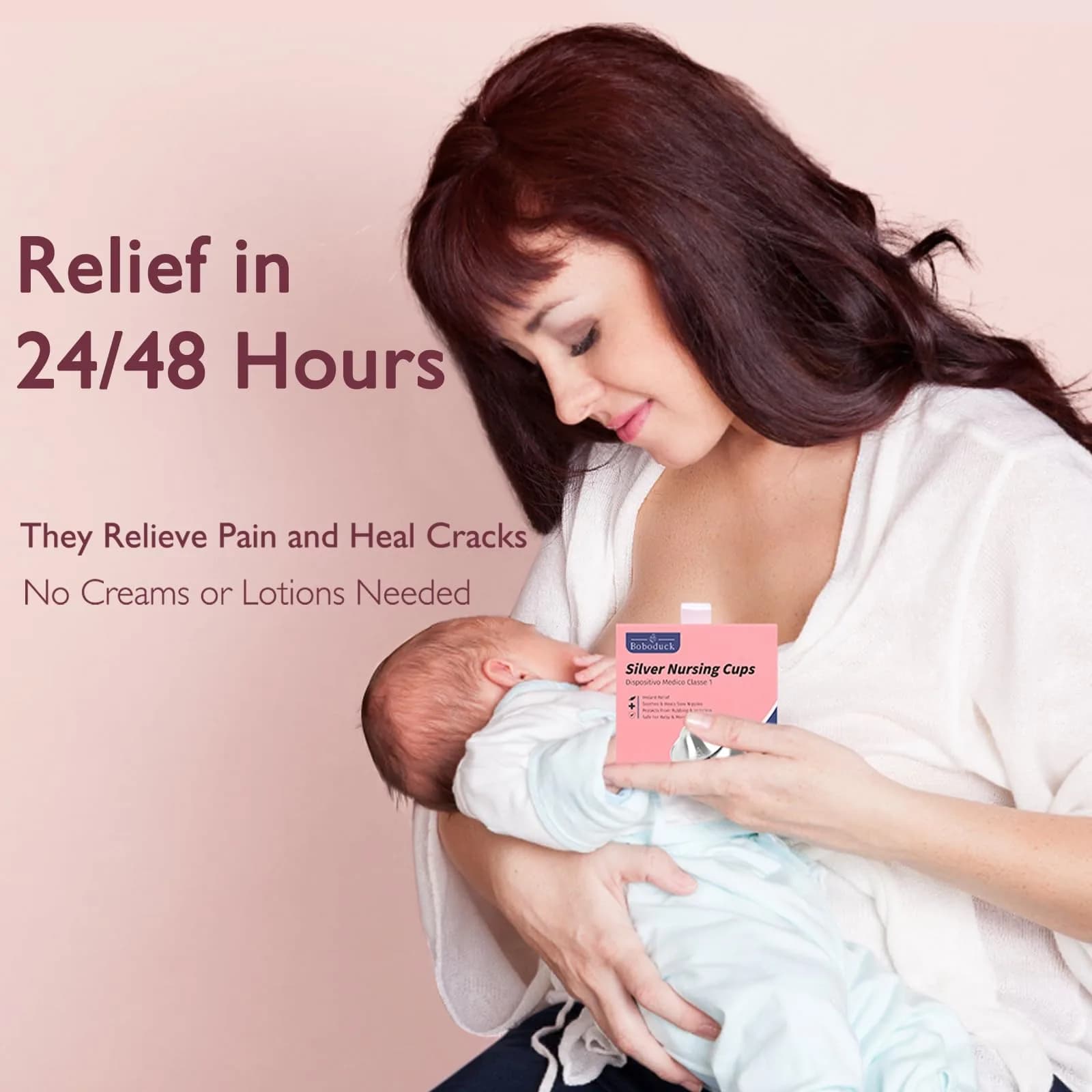 Boboduck 999k Pure Silver Nipple Covers for Breastfeeding | X-Large Sore & Sensitive Nipple Relief - view 3