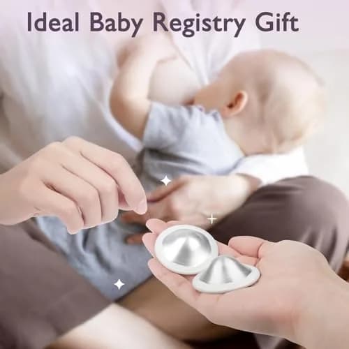 Boboduck 925 Silver Nipple Covers Breastfeeding, Original Silver Nursing Cups with Silicone Ring | Protect & Soothe Sore Nipples thumbnail 6