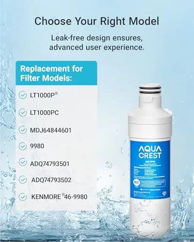AQUA CREST LT1000PC Refrigerator Water Filter and Air Filter Combo | NSF Certified 2-Pack thumbnail 2