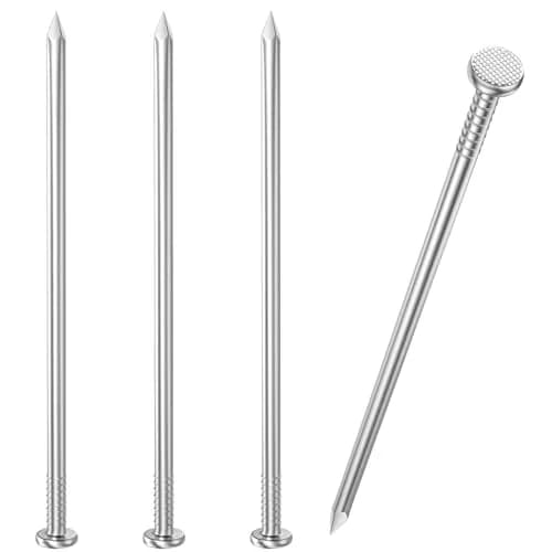 VGBUY 6 Inch Stainless Steel Hardware Nails (15.3 cm / 5.0 mm) | Picture Hanging Nails for Walls thumbnail 1