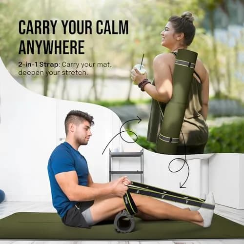 gogoKIWI Extra Wide Exercise Mat 72"L x 36"W | Extra Cushion 1/2 inch Thick for Yoga & Fitness thumbnail 7