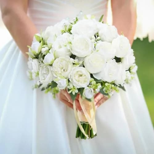 MARTINE MALL White Artificial Peonies Flowers | Silk Fake Bouquet for Home & Wedding Decor thumbnail 5