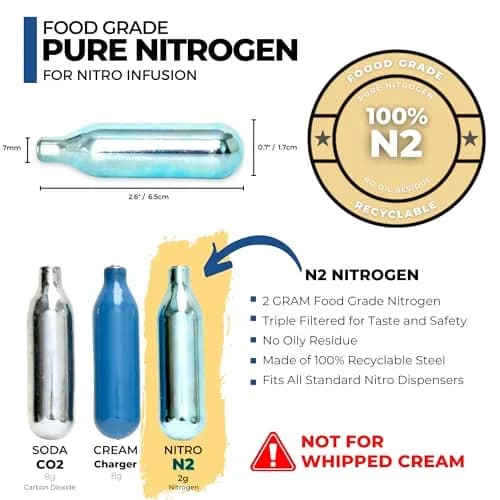 ICO 2g Nitrogen Cartridges | Professional Cold Brew & Beer Infusion, 30-Pack thumbnail 3