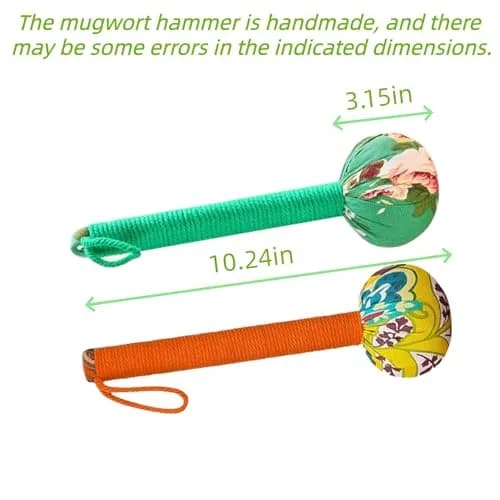APSWUDR Manual Body Massage Hammer 25.9 cm (10.24 inches) | Traditional Mugwort Formula for Muscle Relief thumbnail 6