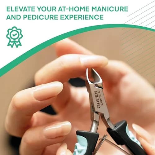 GREEN ESTETICA Cuticle Trimmer with Non-Slip Grip Handle | Stainless Steel Nail Tool for Precise Cuticles thumbnail 4