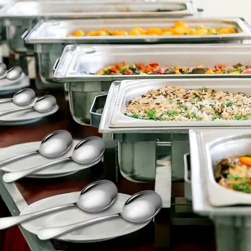 KEYOXY Serving Spoons Set, 8PCS, 10-Inch | Food-Grade Stainless Steel for Parties & Daily Use thumbnail 4