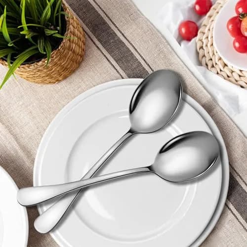 KEYOXY Serving Spoons Set, 8PCS, 10-Inch | Food-Grade Stainless Steel for Parties & Daily Use thumbnail 5