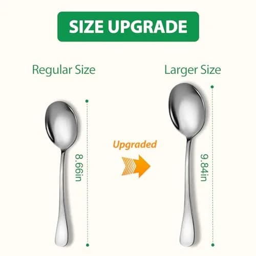 KEYOXY Serving Spoons Set, 8PCS, 10-Inch | Food-Grade Stainless Steel for Parties & Daily Use thumbnail 2