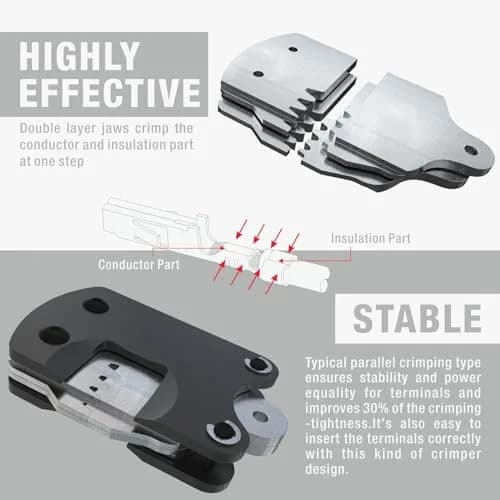 Wekesigo Micro Connector Pin Crimping Tool 0.03-0.52mm² | Ratcheting Crimper for Molex, JST, JAE open barrel terminals thumbnail 3