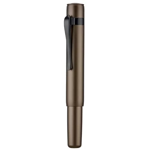 HONG DIAN M2 Black Forest Mini Fountain Pen, Fine Soft Nib & Sleek Shape Aluminium Short Pocket Travel Pen (Caramel Brown) | 105mm (4.13") thumbnail 1