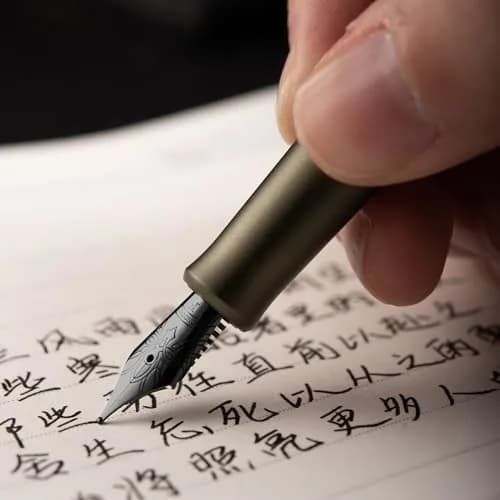 HONG DIAN M2 Black Forest Mini Fountain Pen, Caramel Brown | Smooth Ink Flow Writing Instrument thumbnail 7