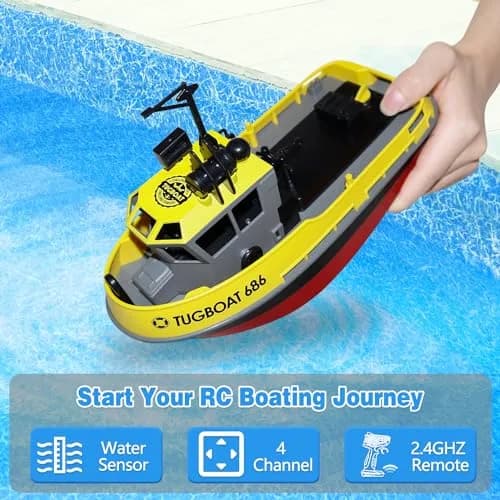 Losbenco RC Boat 1/72 Scale | High-Speed Remote Control Tugboat with 40 Mins Play thumbnail 5