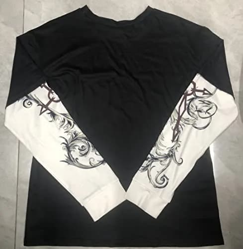 GGOOB Goth Shirt Gothic Long Sleeve Top | Fake Two-Piece Alternative Clothing (Black, Small) thumbnail 5