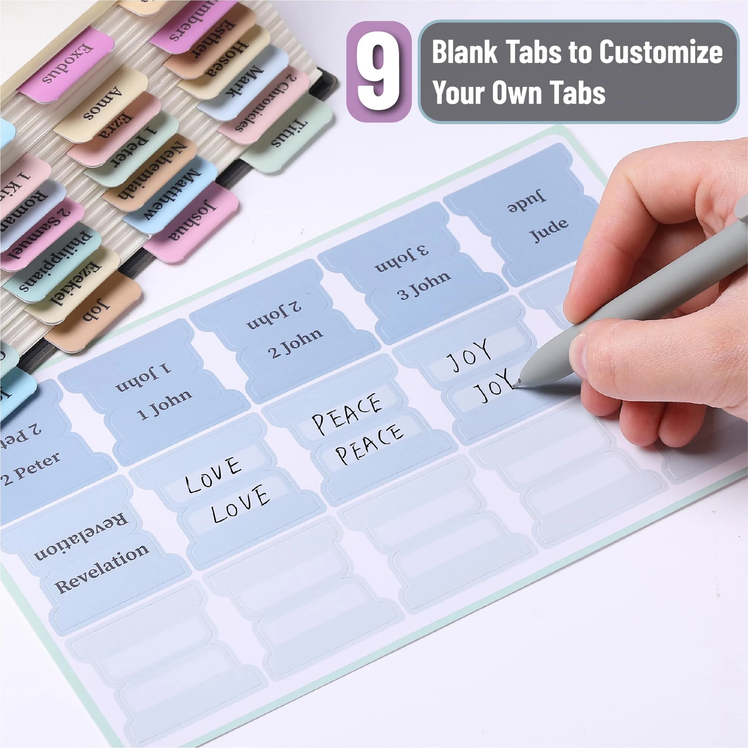 Mr. Pen Pastel Bible Tabs 75 Tabs | Laminated Bible Index Tabs for Study Bible, Women & Men - view 3