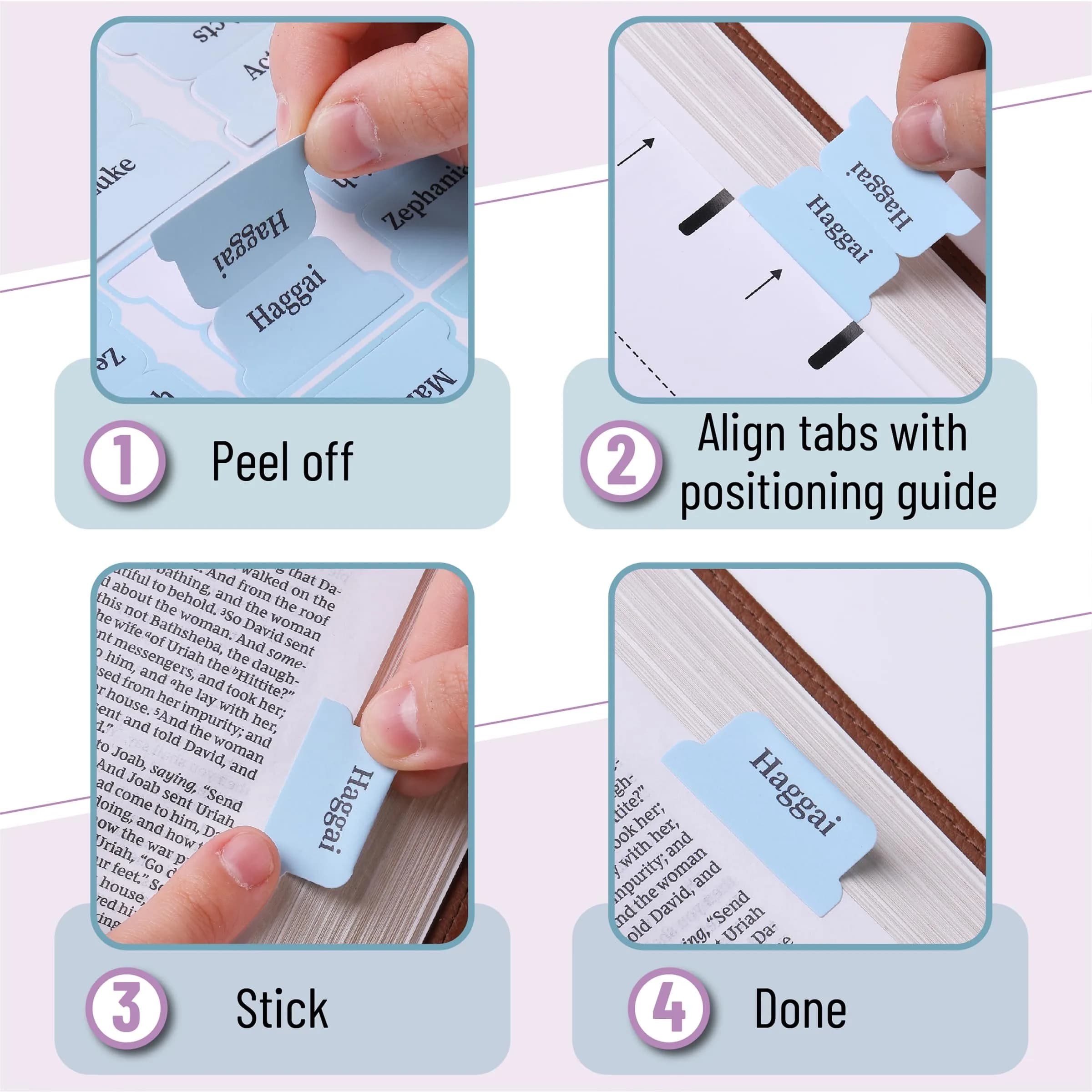 Mr. Pen Pastel Bible Tabs 75 Tabs | Laminated Bible Index Tabs for Study Bible, Women & Men - view 4