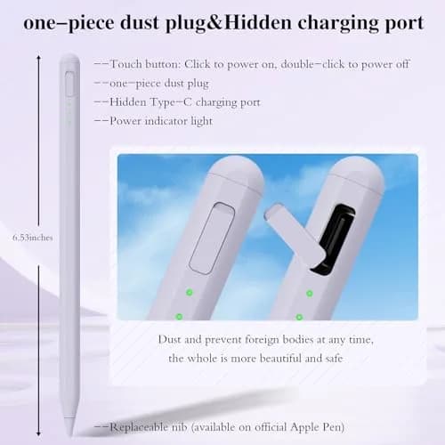 JvKzaen Stylus Pen for iPad 10th & 11th Gen | Fast Charge, Palm Rejection, Tilt Sensitivity (70-120 chars) thumbnail 4