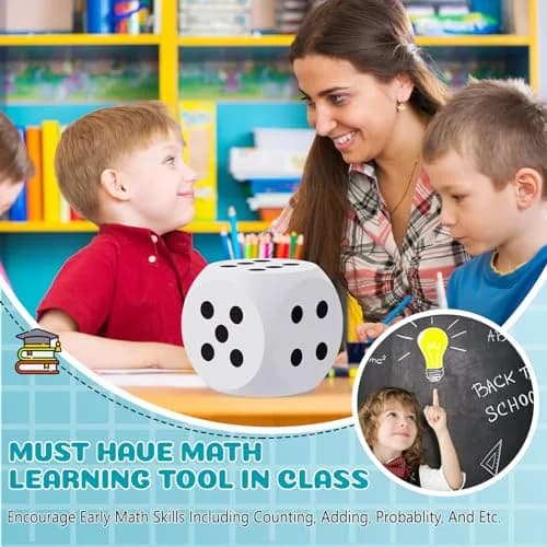 Shappy 6 Inch Foam Dice Jumbo Large Cube | Educational & Safe Play Tool thumbnail 3