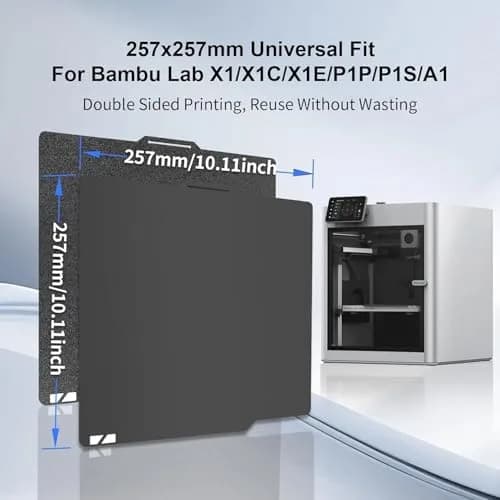 IdeaFormer-3D PEI Sheet for Bambu Lab 257x257mm | Smooth+Textured Build Plate for X2D/X1/X1C/X1E/P1P/P1S/P2S/A1 thumbnail 6