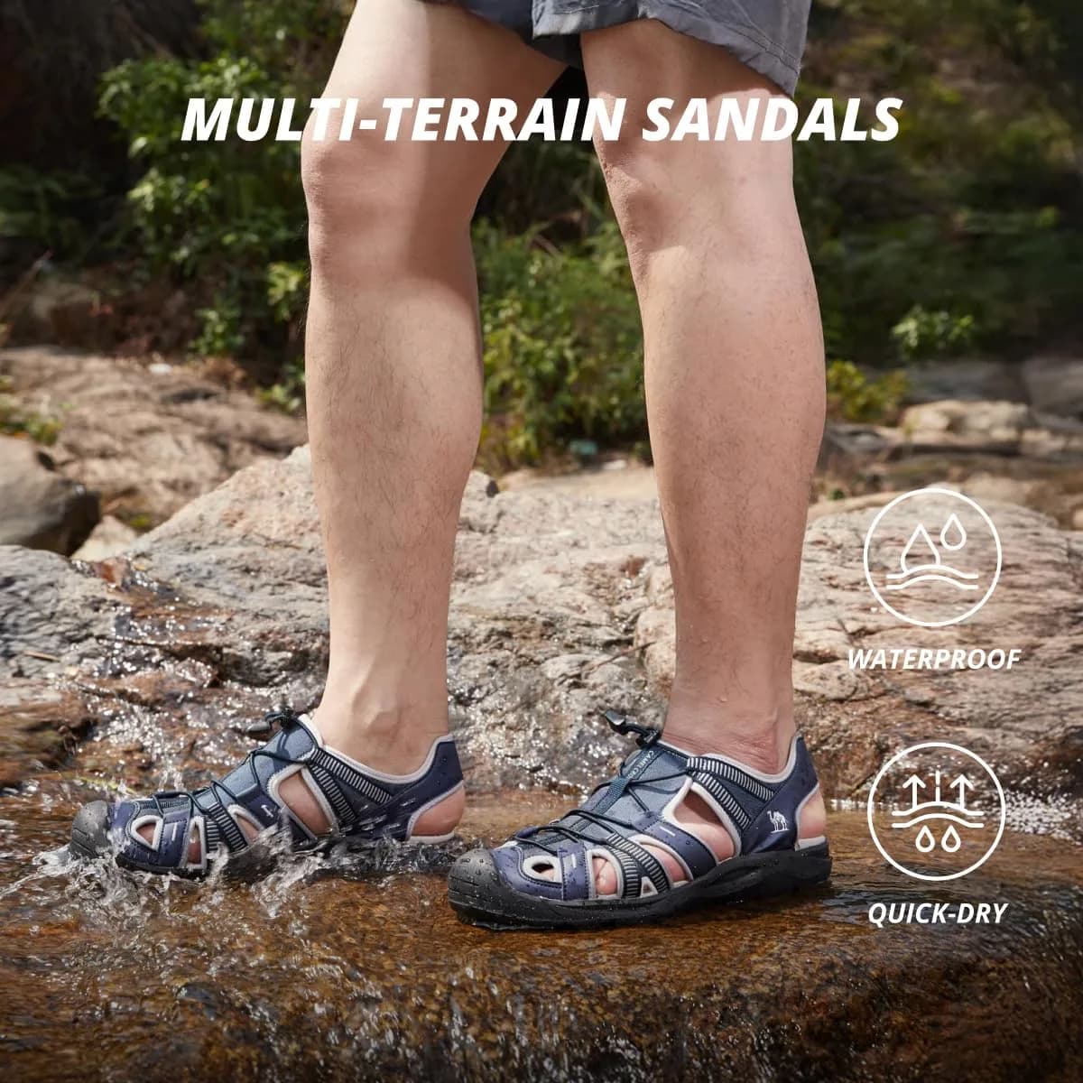 CAMEL CROWN Men's Waterproof Hiking Sandals 12.5 | Breathable & Durable Outdoor Water Sandals thumbnail 2
