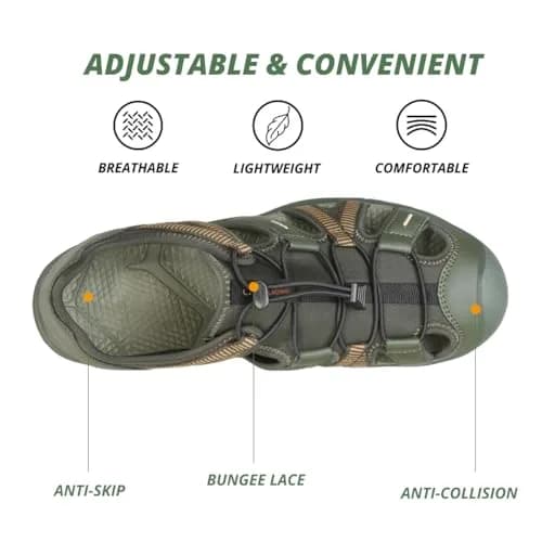CAMEL CROWN Men's Waterproof Hiking Sandals 8.5 | Breathable & Anti-slip Outdoor Water Sandals thumbnail 3