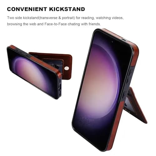 KIHUWEY Samsung Galaxy S24 Wallet Case with Credit Card Holder | Premium Leather Flip Cover with Kickstand & Full Protection thumbnail 5