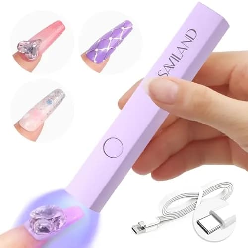 SAVILAND Handheld UV LED Nail Lamp Purple | Portable Rechargeable for Gel Polish Curing thumbnail 1