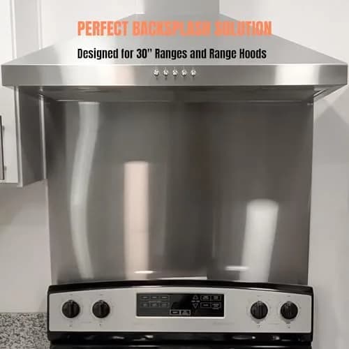 TUTU 30" x 24" Stainless Steel Stove Backsplash | Easy Clean Wall Shield for Range Hoods thumbnail 4