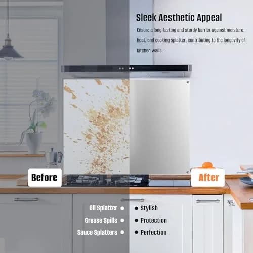 TUTU 30" x 24" Stainless Steel Stove Backsplash | Easy Clean Wall Shield for Range Hoods - view 5