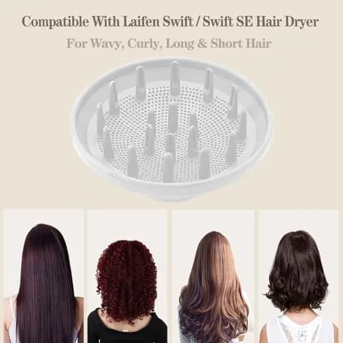 SEICHYGO 360° Rotating Diffuser Attachment Compatible with Laifen Swift Hair Dryer, White | Diffuses Air for Curly & Wavy Hair thumbnail 2