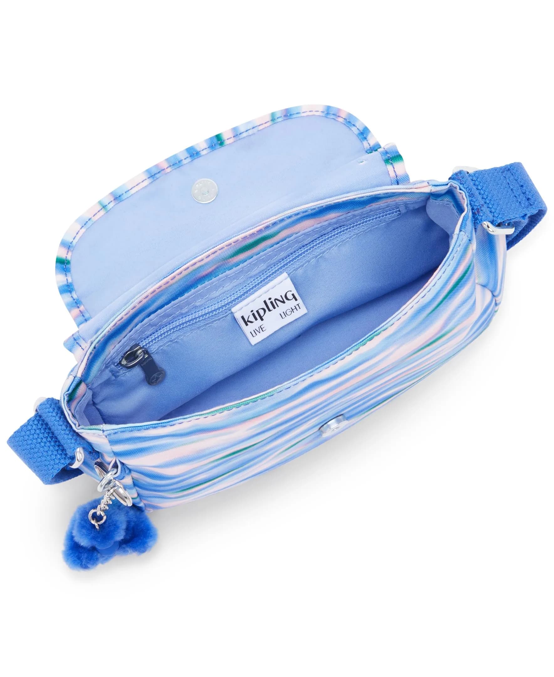 Kipling Sabian U Mini Crossbody Bag in Diluted Blue (7.75"L x 6"H x 3.25"D) - Lightweight & Water-Resistant - view 3